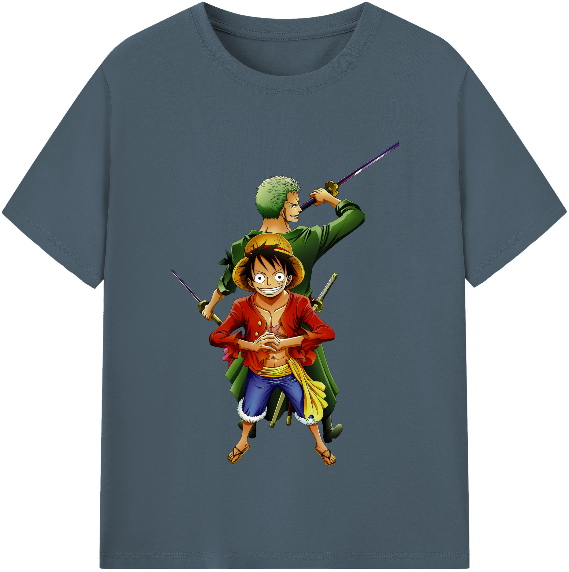 ワンピース モンキー・D・ルフィ ONE PIECE Monkey D. Luffy 綿100％半袖Tシャツ（フロントプリント）